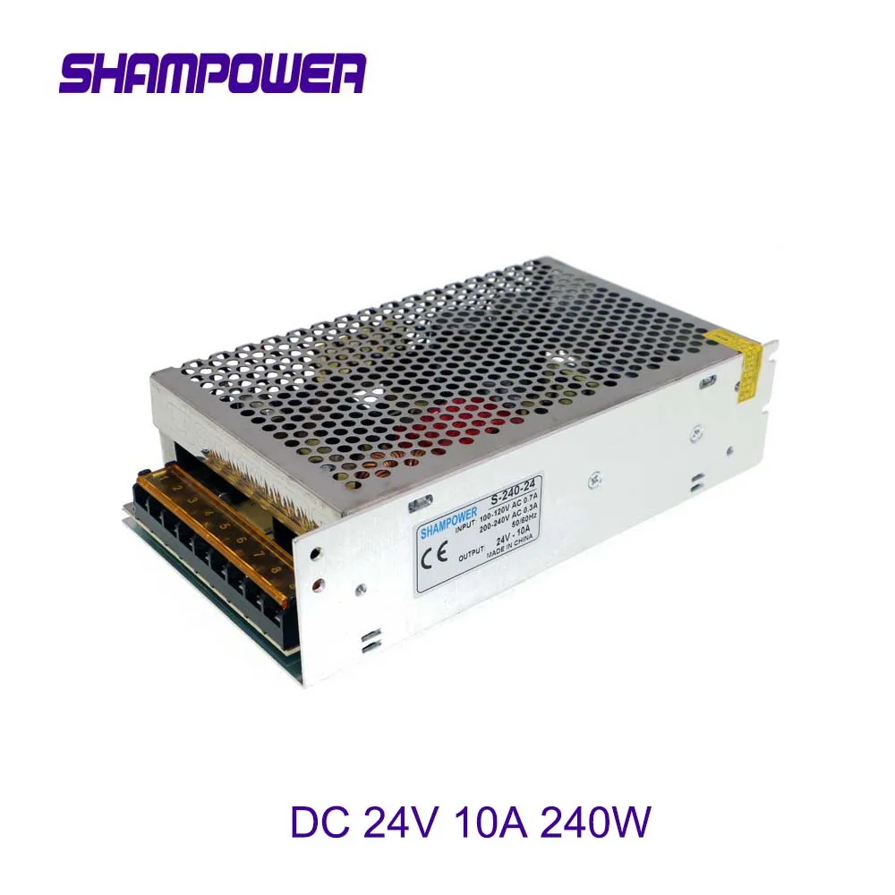 

DC 24V 10A 240W LED Switching Power Supply Driver Transformers AC110V 220V TO DC 24V SMPS for Led Strip Modules Light 3D Printer