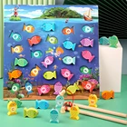 Детская деревянная рыболовная буквенно-цифровая обучающая игрушка Монтессори для дошкольного обучения познавательная цифровая рыболовная игра с цветными буквами