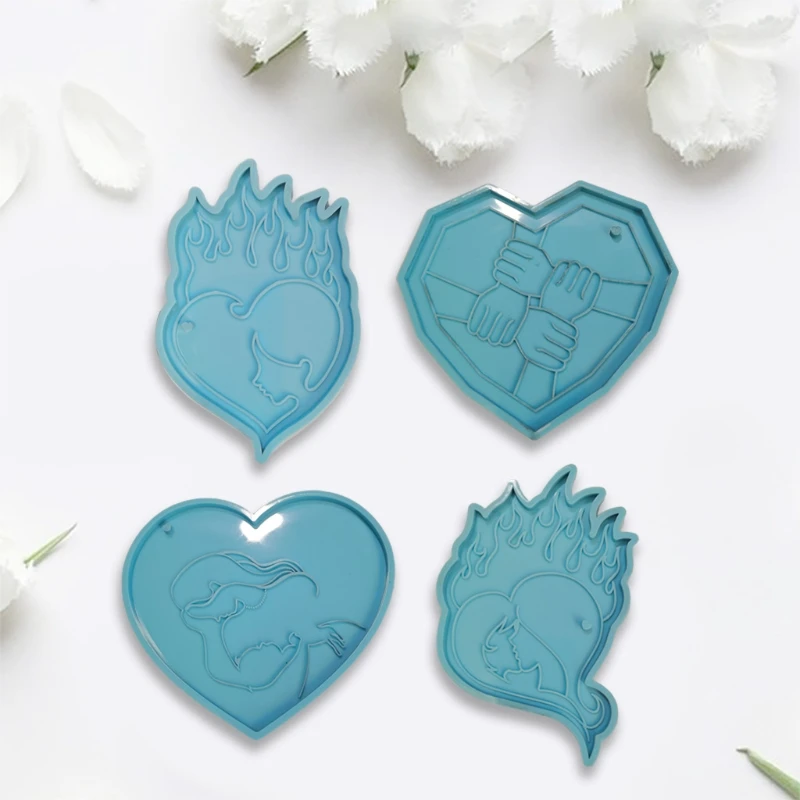 

Keychain Pendant Silicone Mould DIY Crafts Cup Mat Pad Jewelry Casting Tool Coaster Epoxy Resin Mold