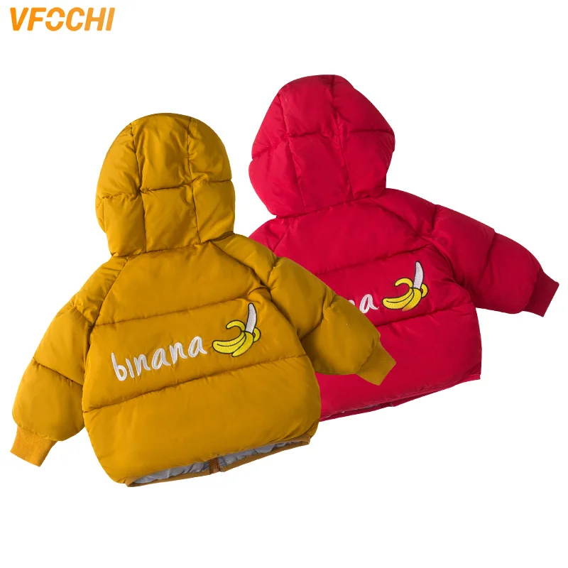 VFOCHI, новые пуховые пальто для мальчиков и девочек детская зимняя куртка, 6 цветов Детский ветрозащитный Теплый зимний комбинезон, унисекс, плотная верхняя одежда с капюшоном для мальчиков и девочек