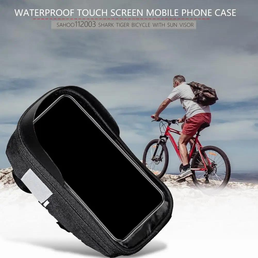 112003 сумка на руль велосипеда с солнцезащитным козырьком водонепроницаемая для