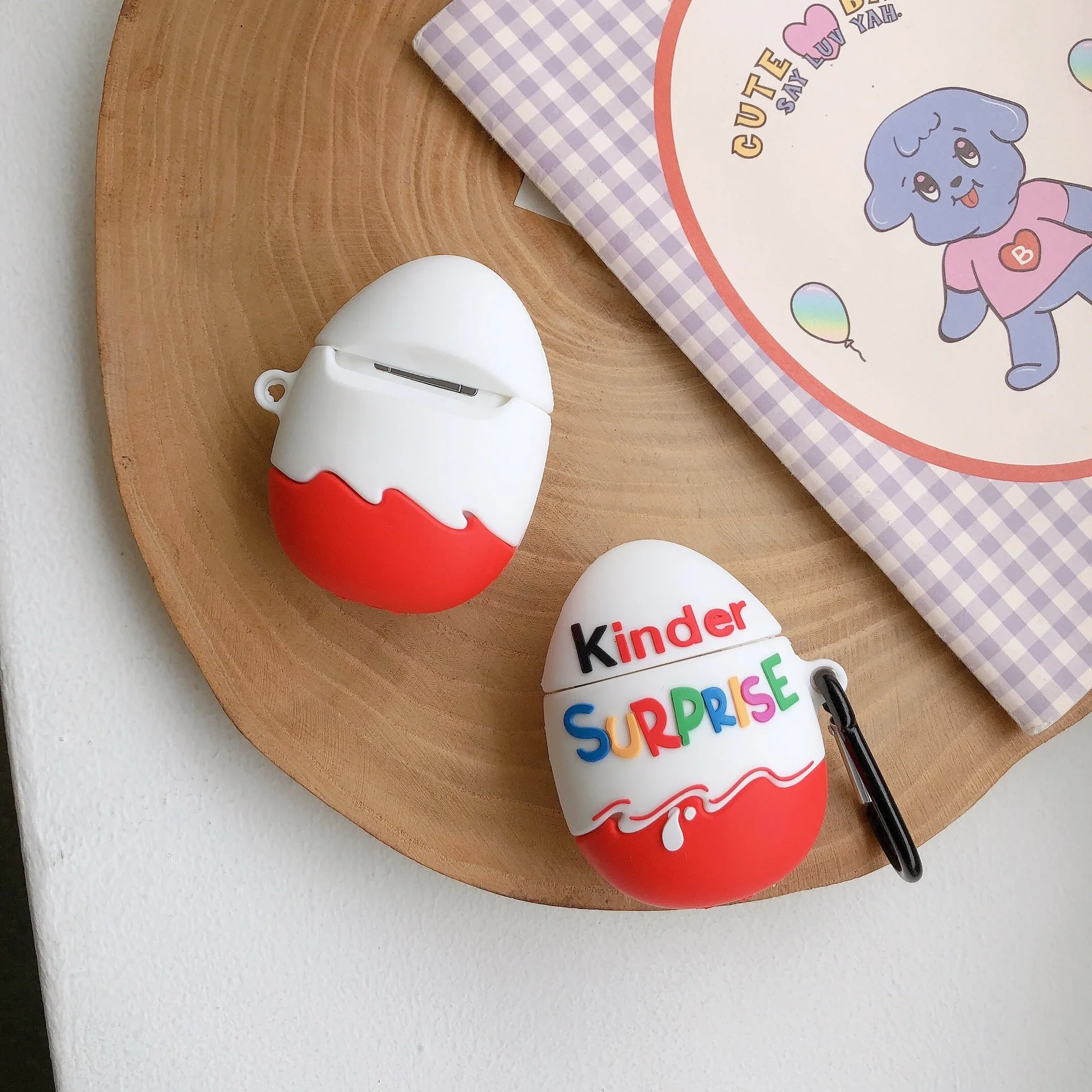 Новый 3D милый чехол для наушников с рисунком в виде яйца детей забавный Airpods 1/2