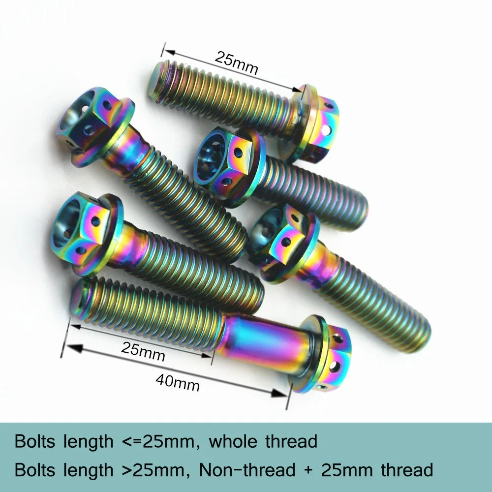 Титановые болты M8 наружные шестигранные полые фланцевые винты Ti крепежные для