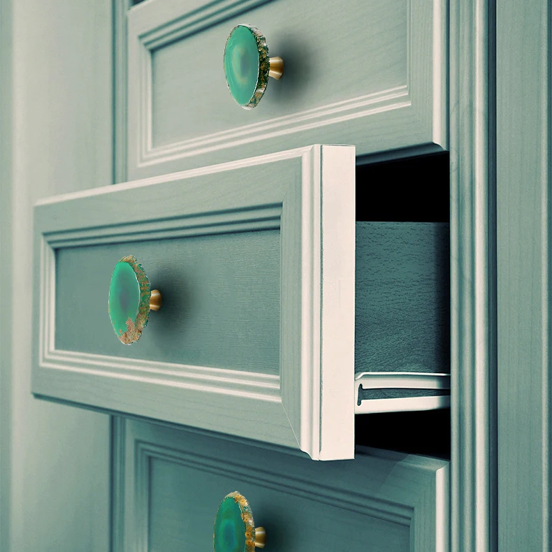 Цветная ручка из натурального агата грубая для резки камня выдвижных ящиков