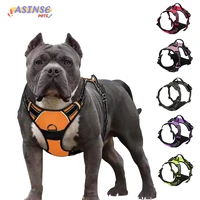 asinse pet reflective nylon dog harness no pull adjustable medium large naughty dog vest safety vehicular lead walking running