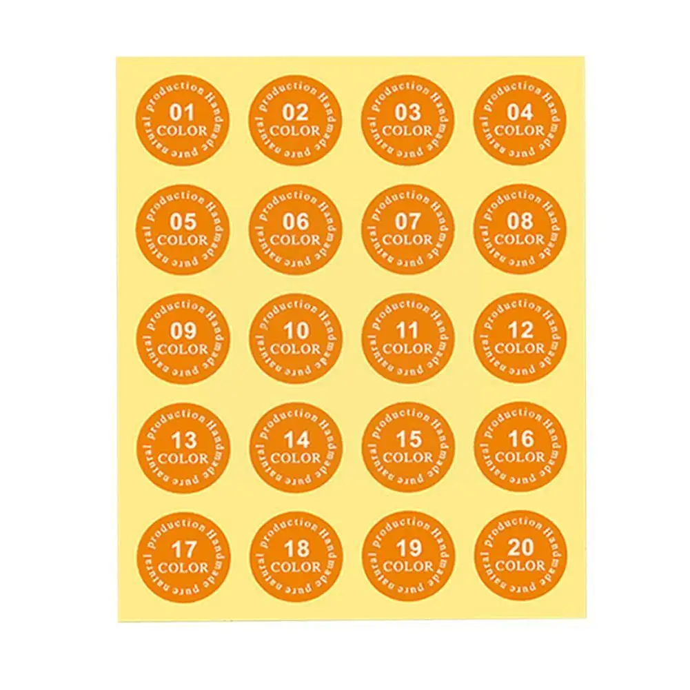 

1-20 Round Number Sticker Waterproof Number Sticker Custom Digital Planner DIY Color Label Numbers Sticker Personality Crea O5H3