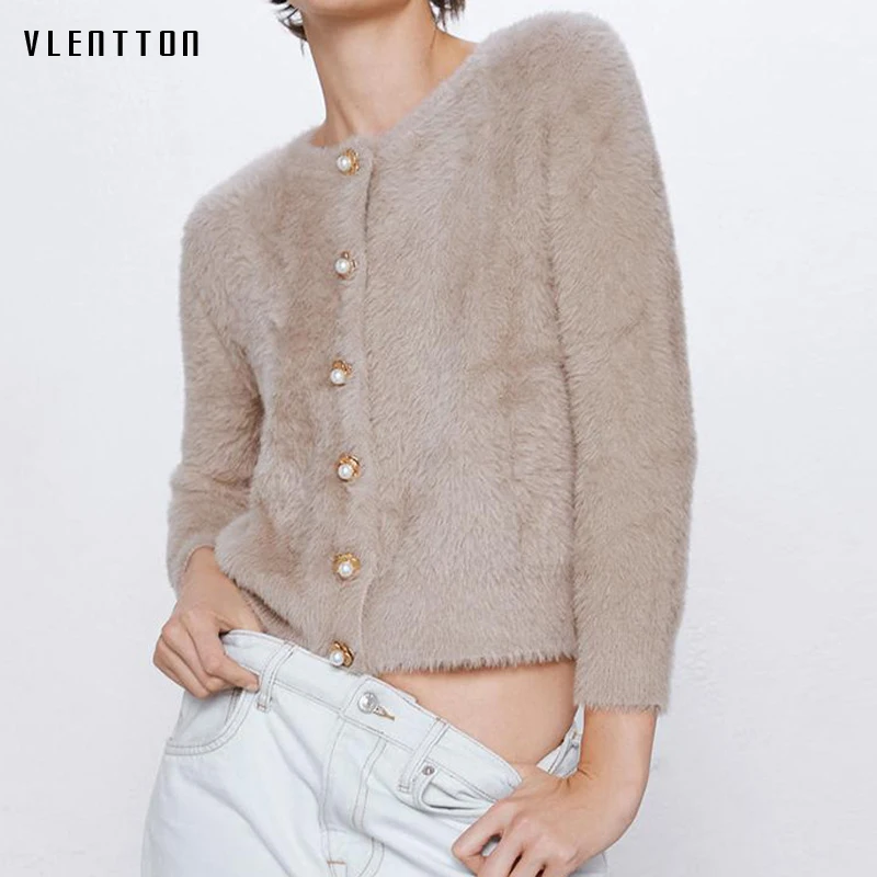 Куртка женская демисезонная из мягкого искусственного меха однобортная с