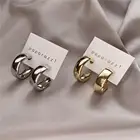 Женские круглые кольца-серьги-кольца из нержавеющей стали золотого и серебряного цвета, аксессуары в стиле стимпанка