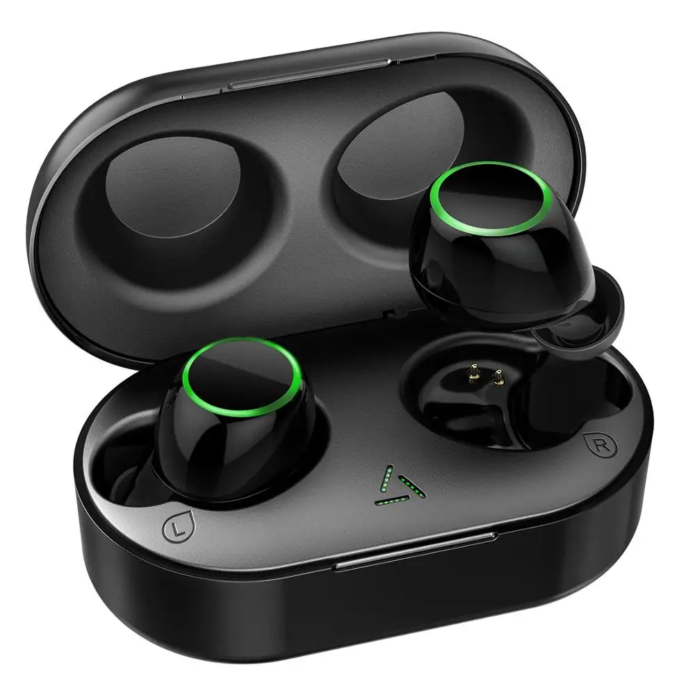 Black Earphone Mpow T6 Беспроводные наушники с уникальным сенсорным управлением Bluetooth 5,0 наушники 21H Playtime 3D стерео наушники с микрофоном и чехол для зарядки - Цвет: Black Earphone