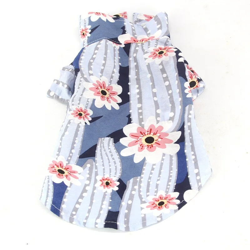 Модная летняя рубашка с цветочным принтом для маленьких средних и больших собак