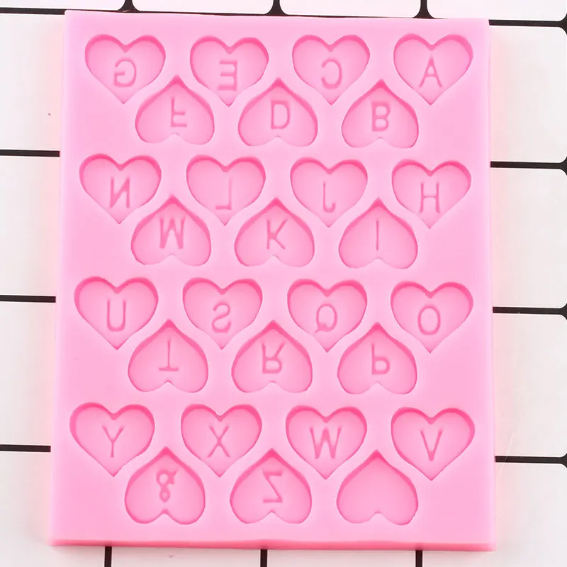 Алфавит силиконовые формы DIY сердце кружево Свадебный кекс Topper инструменты для