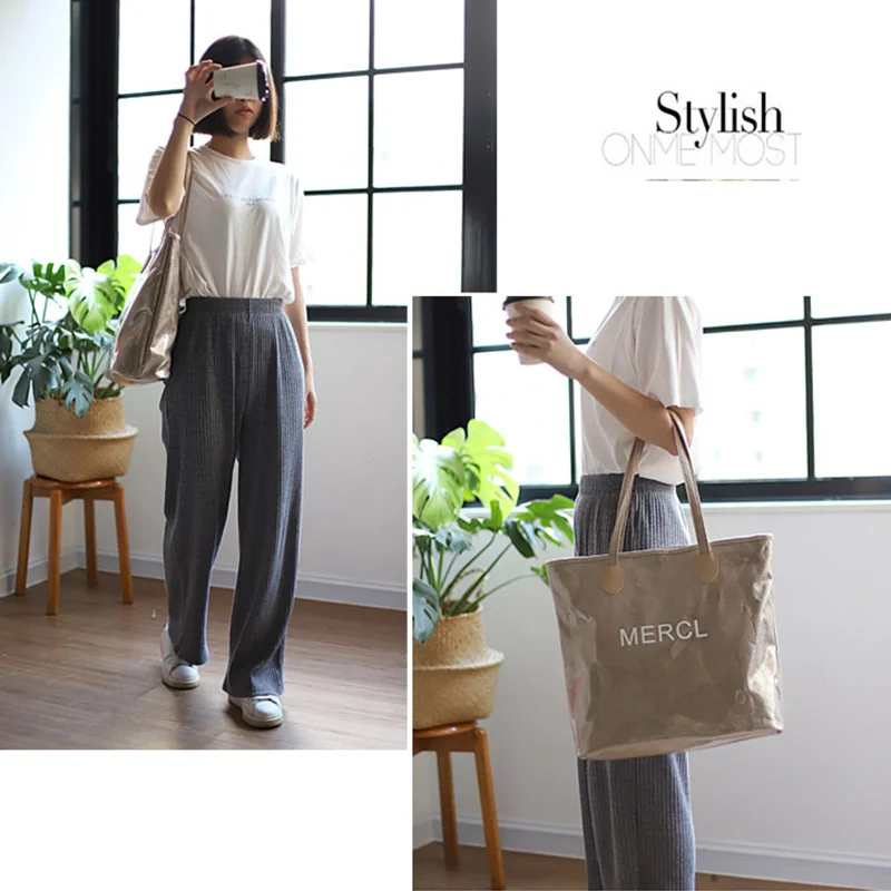 Новинка 2021 сумки на плечо для женщин модные корейские прозрачные ПВХ с надписью