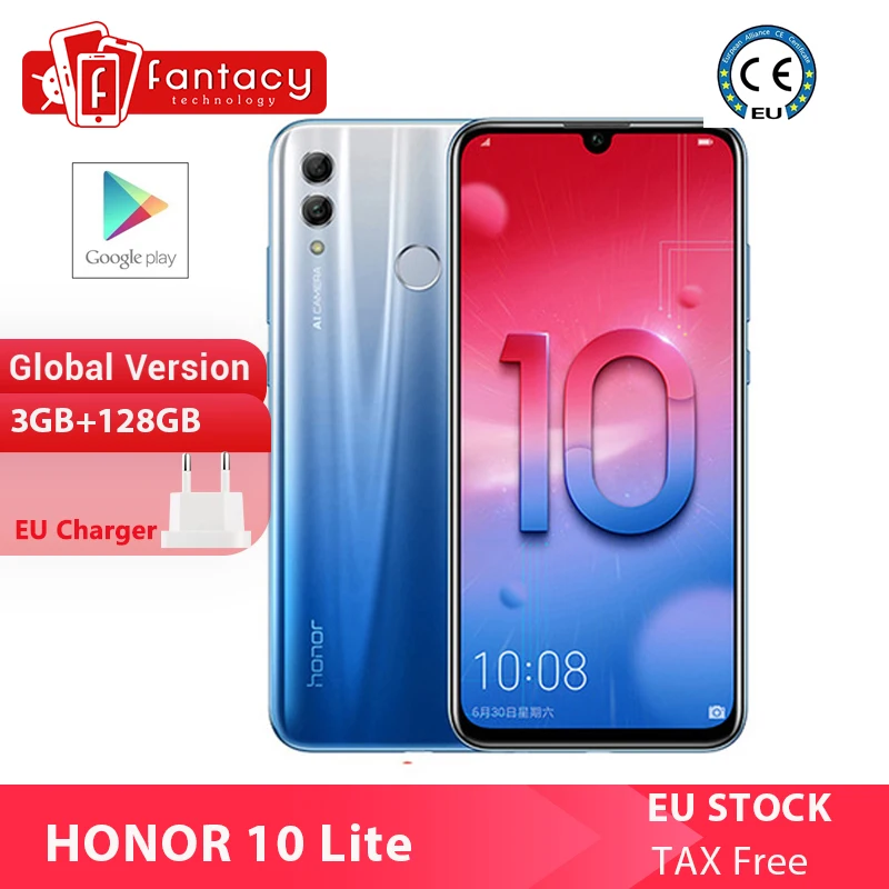 Глобальная версия Honor 10 Lite SmartphoneKirin 710 3 ГБ 128 Восьмиядерный мобильный телефон 6 21