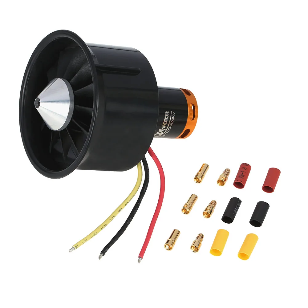 

64 мм EDF Set 2822 3500KV Электродвигатель с 12 лопастями, воздуховод для радиоуправляемых самолетов