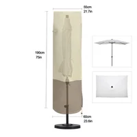 Parasol Dust Cover Waterproof UV Protection Umbrella Cover Patio Garden Restaurant with Zipper Dust Oxford Cloth Rain Cover