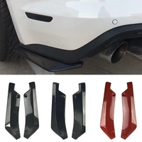 2pcs black universal car rear bumper lip spoiler diffuser splitter scratch protector carbon fiber winglets side skirt extension