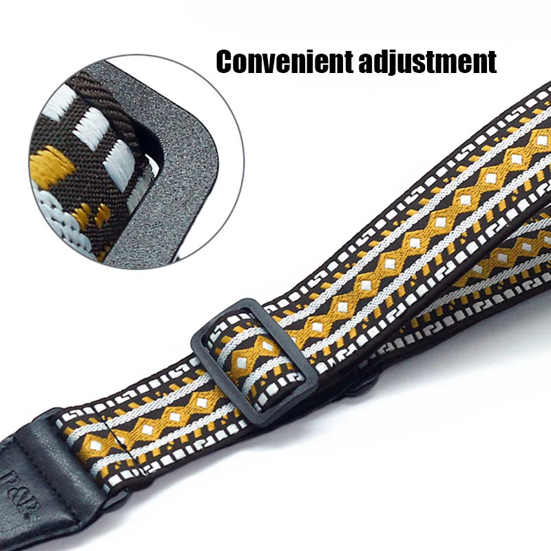 qualität 5 farben vintage blumen streifen akustische elektrische gitarre strap woven stickerei stoffe leder enden strap free global shipping