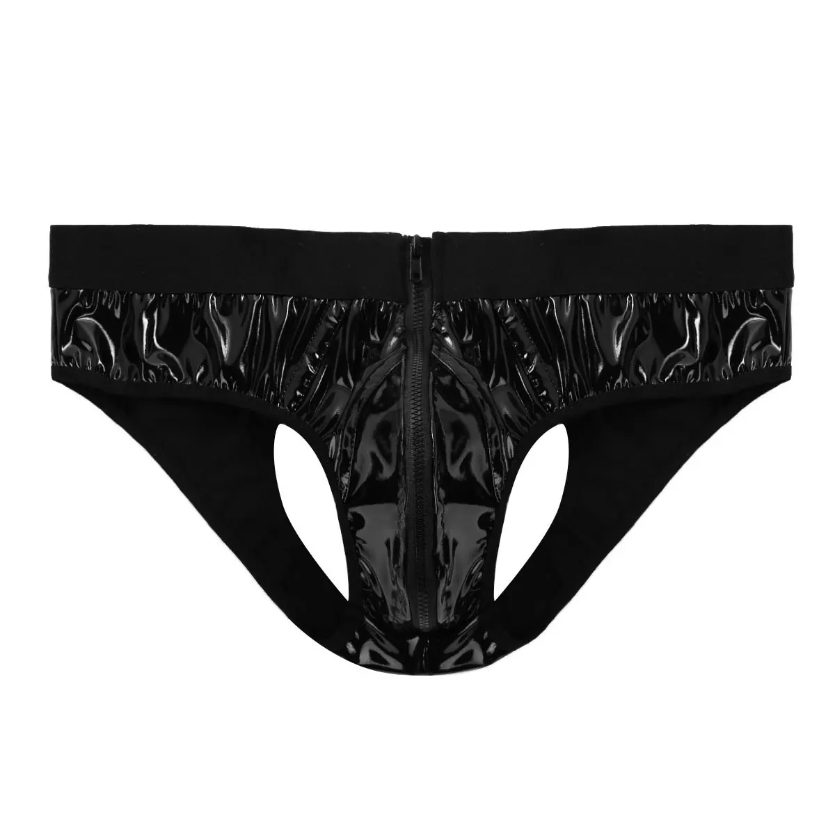 Сексуальное мужское нижнее белье трусы эротические с открытой застежкой молнией