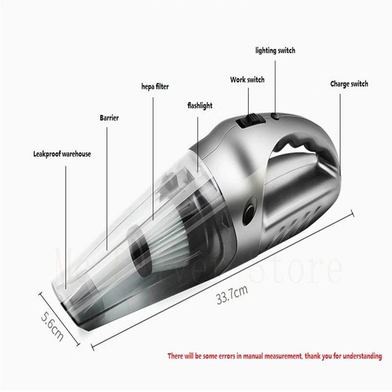 Car Vacuum Cleaner Wireless Handheld High Suction For Auto Home Wet Dry dual-use Cyclone Filter 12 V Mini Aspirador USB charging |