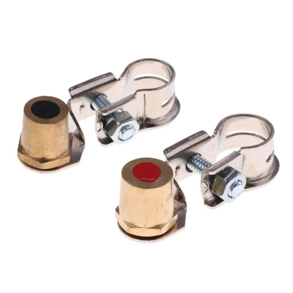 

2 Pieces Copper Positive Negative Car Battery Terminal Clamp Clips Connector