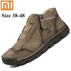 Мужские кожаные ботинки Xiaomi ручной работы, классические мужские мотоциклетные ботинки в западном стиле, уличная Рабочая обувь