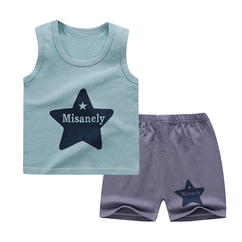 Newborn Baby Boy Clothes Infant Outfits Kids Cartoon Casual Set Toddler Girls Sleeveless Sets Summer Clothing For | Детская одежда и