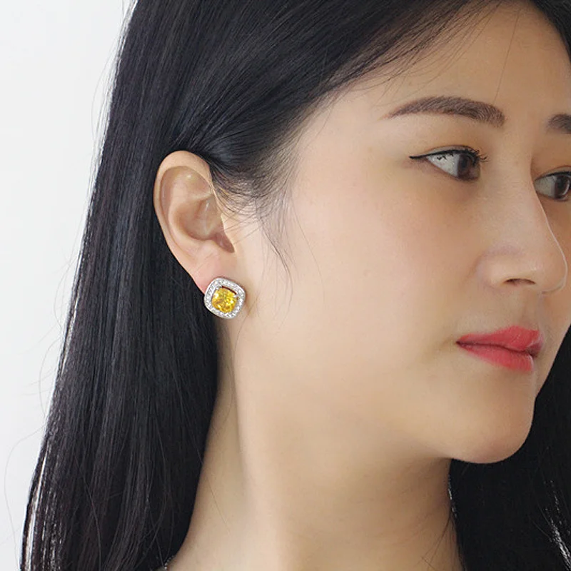 Женские серьги-гвоздики квадратной формы 8 цветов