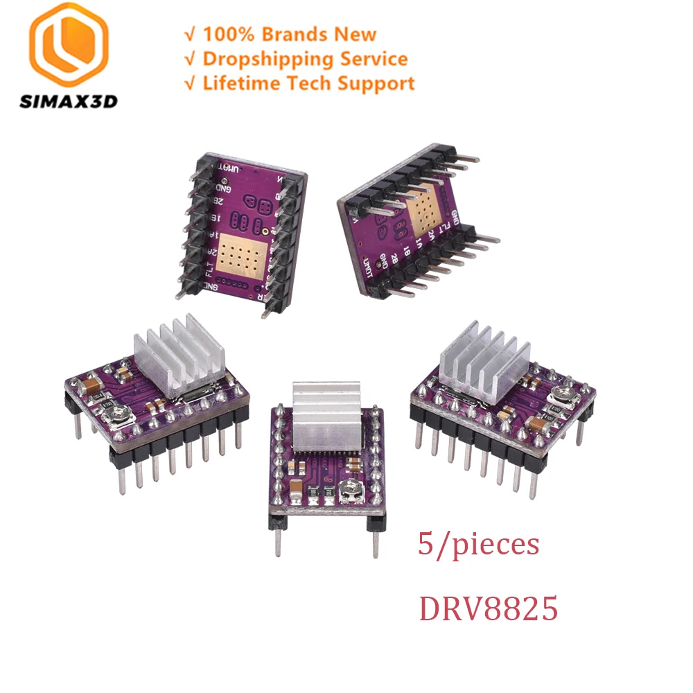 

SIMAX3D 10pcs DRV8825 Stepper Motor Driver Module with Heatsink Reprap Ramps 1.4/1.5/1.6 Control Board Multip 3D Printer Parts