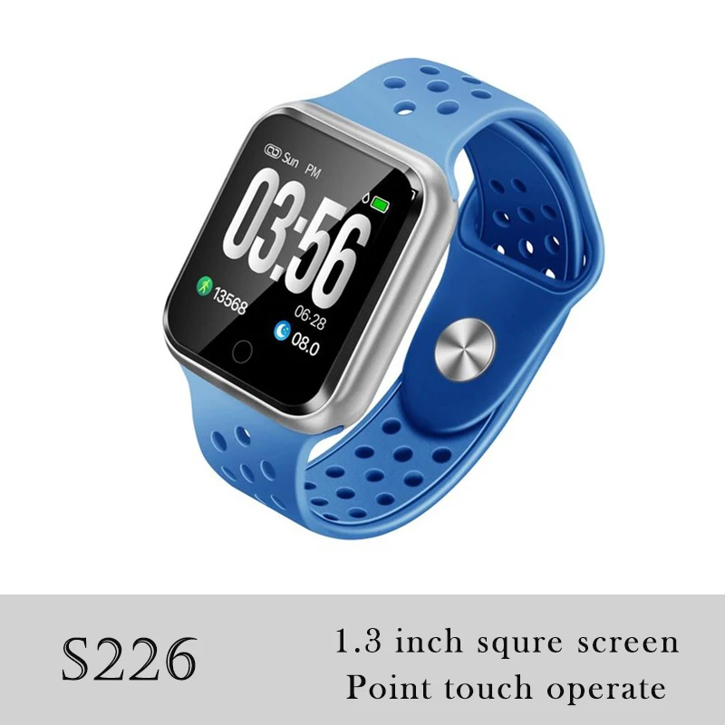 S226 Blue 696 LJL08 0,9" TFT цветной шагомер браслет A6 умный Браслет пульсометр кровяное давление Водонепроницаемый Фитнес-трекер часы M - Цвет: S226 Blue