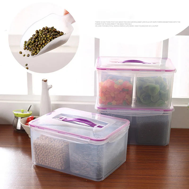 Домашний пластиковый ящик для хранения продуктов контейнер зерна кухонный