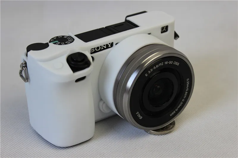 White Сумка для камеры sony A6300/A6400 Мягкий силиконовый чехол для камеры защитный чехол - Цвет: White