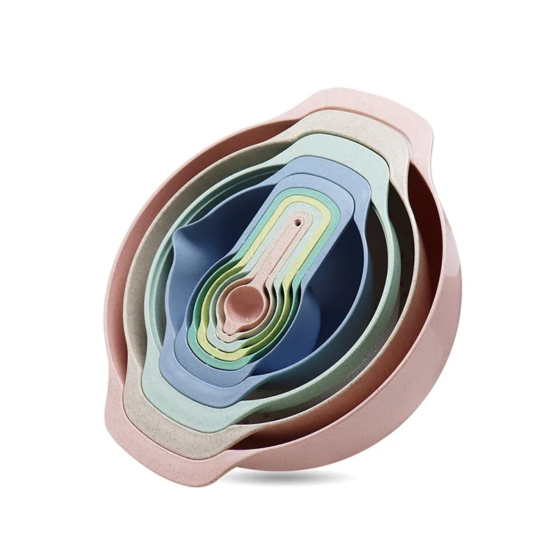 

Meal preparation Set kit Kitchen Usage Baking Salad Bowl Plastic Measuring Spoon Measuring Cup Set