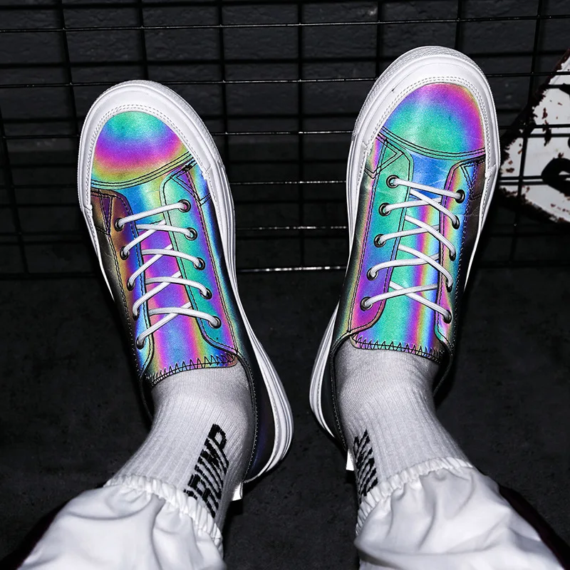 Мужская повседневная обувь мужские кроссовки с блестками Хамелеон светящиеся