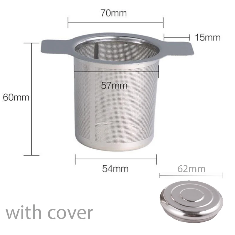 

304 Tea Strainer Leak With Cover Filter Stainless Steel Teapot Leak Filter Fine Mesh Coffee Infuser Reusable Tea Infuser Teaware
