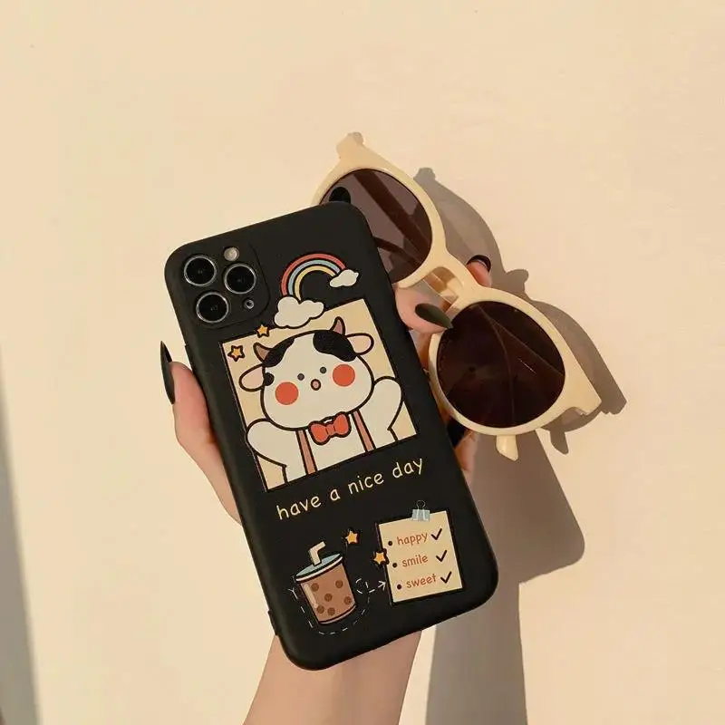 

Lens Protection Cartoon Phone Case For iPhone 11 7 Case Silicone Soft Cover For iPhone 11 Pro XS Max X 8 7 6s Plus 5 SE 11 XR