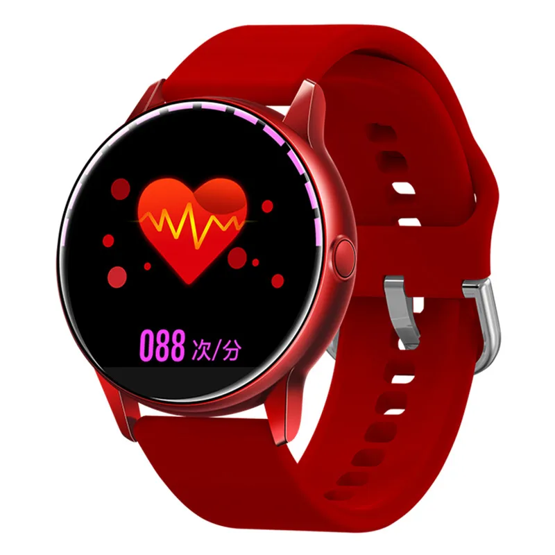 red Letike женские часы C009 AI модные часы Smart watch ips изогнутый цветной экран полный экран сенсорный Водонепроницаемый плавательный Фитнес трекер - Цвет: red