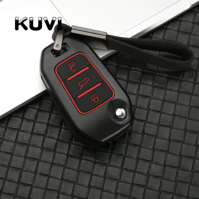 black red button Цинковый сплав флип-ключ для автомобиля крышка для Citroen C4 кактус C5 C3 C4L peugeot 508 301 2008 3008 408 Сумка-Футляр для ключей Автомобильный держатель для укладки - Название цвета: black red button