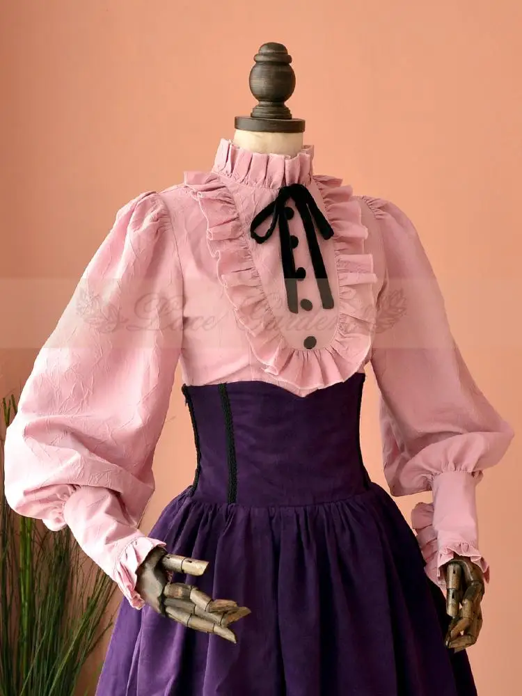 Женская винтажная Блузка с оборками приталенная белая рубашка воротником