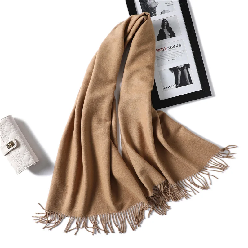 Двусторонний 2019 зимний шарф для женщин толстые теплые кашемировые шарфы женские