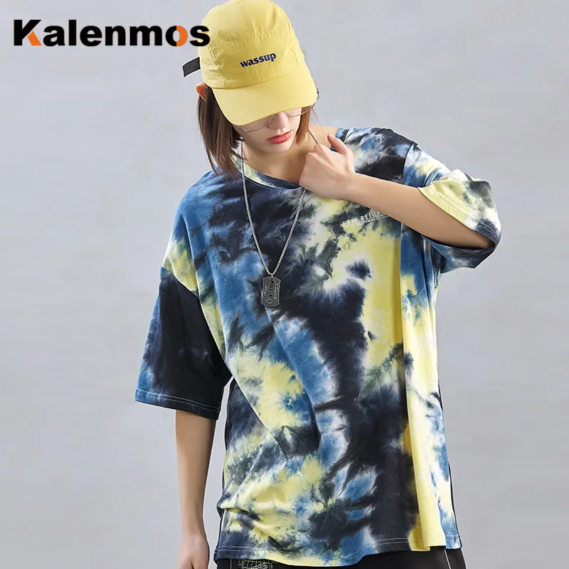 Футболка KALENMOS Мужская и женская летняя в стиле хип хоп панк Байкерская большого