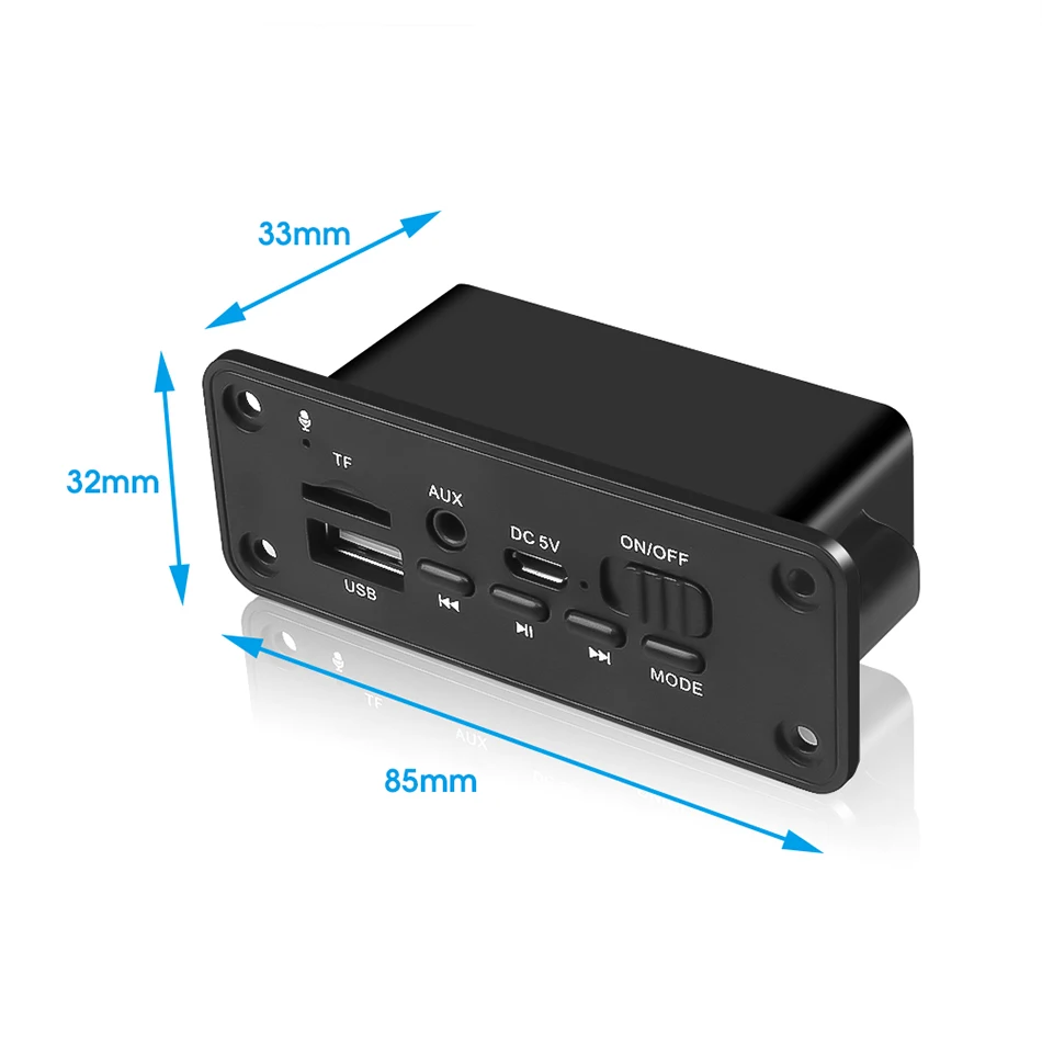 2*3W Amplifier DC 5V MP3 WMA Wireless Bluetooth 5.0 Decoder Board Audio Module USB FM TF Record Radio AUX input For Car | Автомобили и