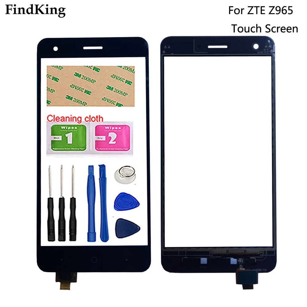 

For ZTE Z965 Touch Screen Front Glass For ZTE Blade X Z965 Assembly Touch Screen Digitizer Sensor Phone Repair Tools 3M Glue