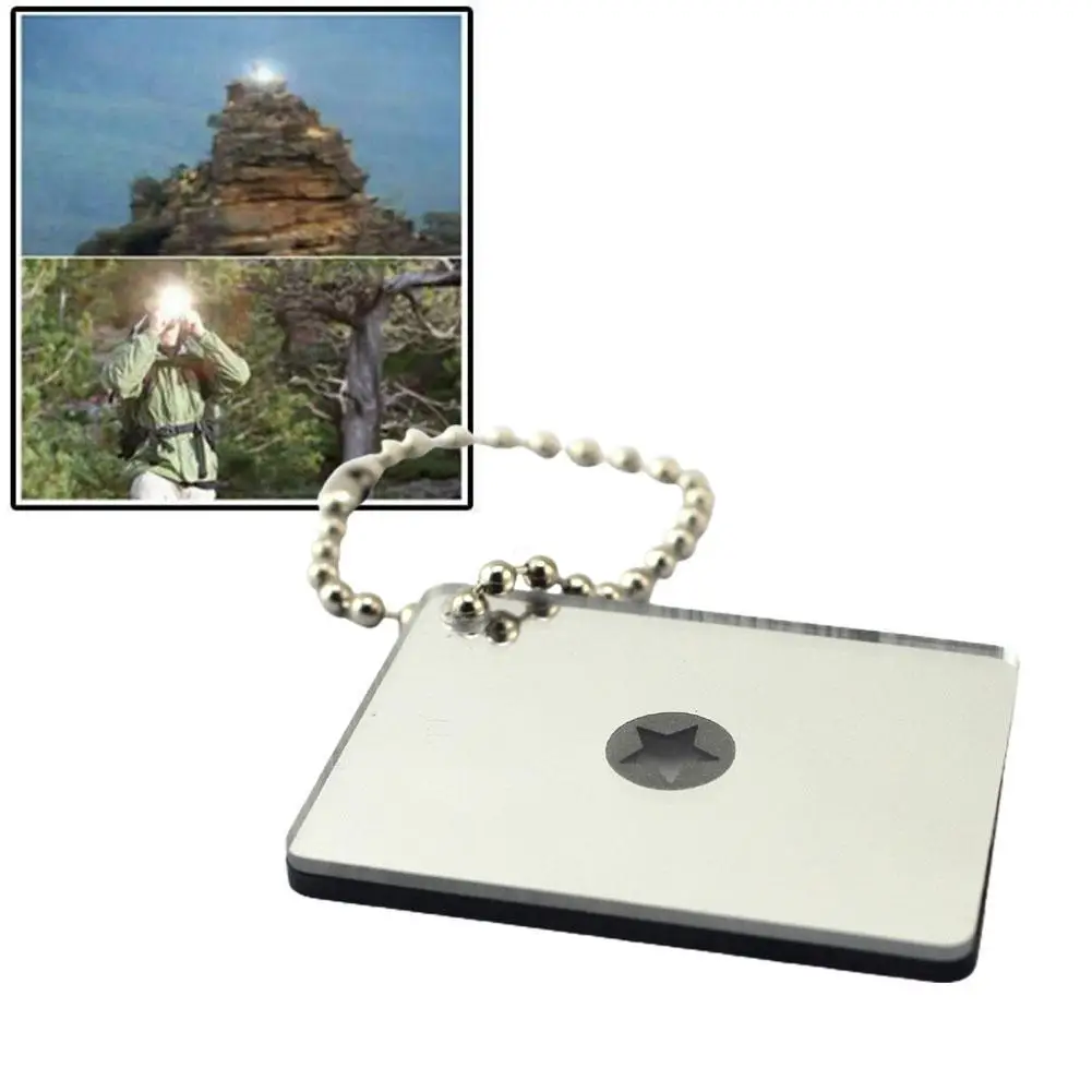 

Outdoor Survive Camping Signal Mirror Emergency Rescue Multifunction Tool Device Supplies Compact Hiking Survival Signal