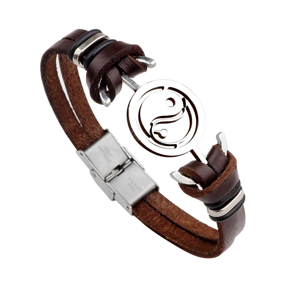 22 см длинный Браслет из нержавеющей стали тайцзи Инь и Ян сплетни браслет