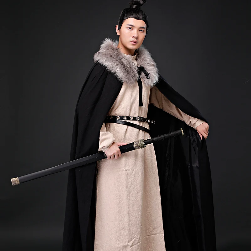 cosplay hanfu men chinese dress Qin Han ancient times Traditional Martial arts cloak emperor Minister Scholar prodigal | Тематическая