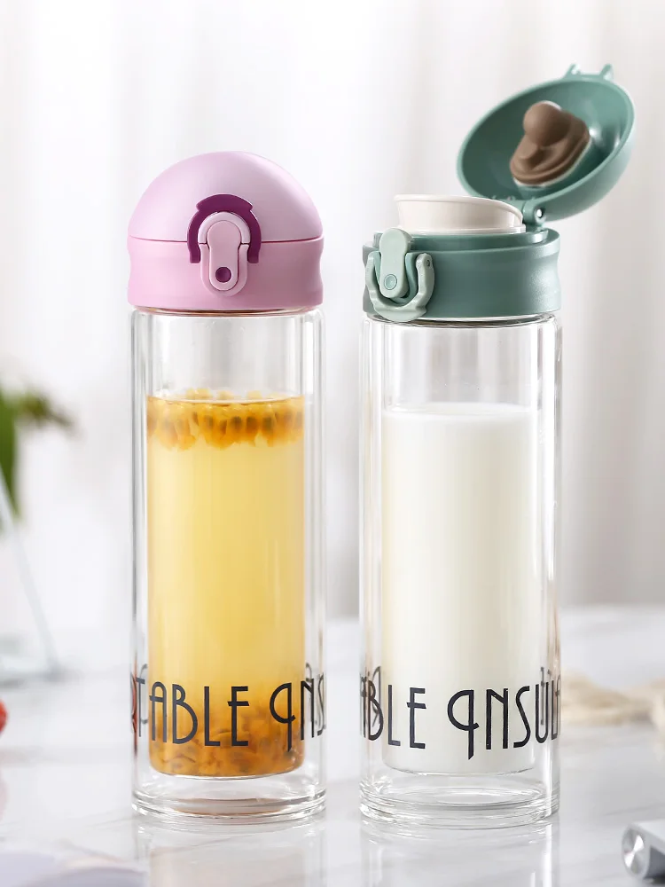 Уличная бутылка для воды стеклянная портативная новинка милые спортивные