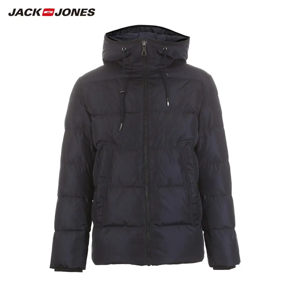 JackJones мужской модный Повседневный пуховик с капюшоном короткая парка пальто мужская одежда 218412509