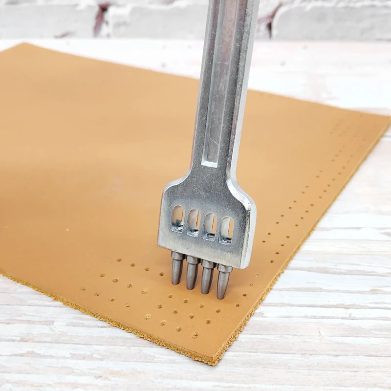 

DIY Leather Tool 4Mm Set Row Punch / Belt Punch Round Punch / Diamond Hand Punch Leather Stitching Punching Tool