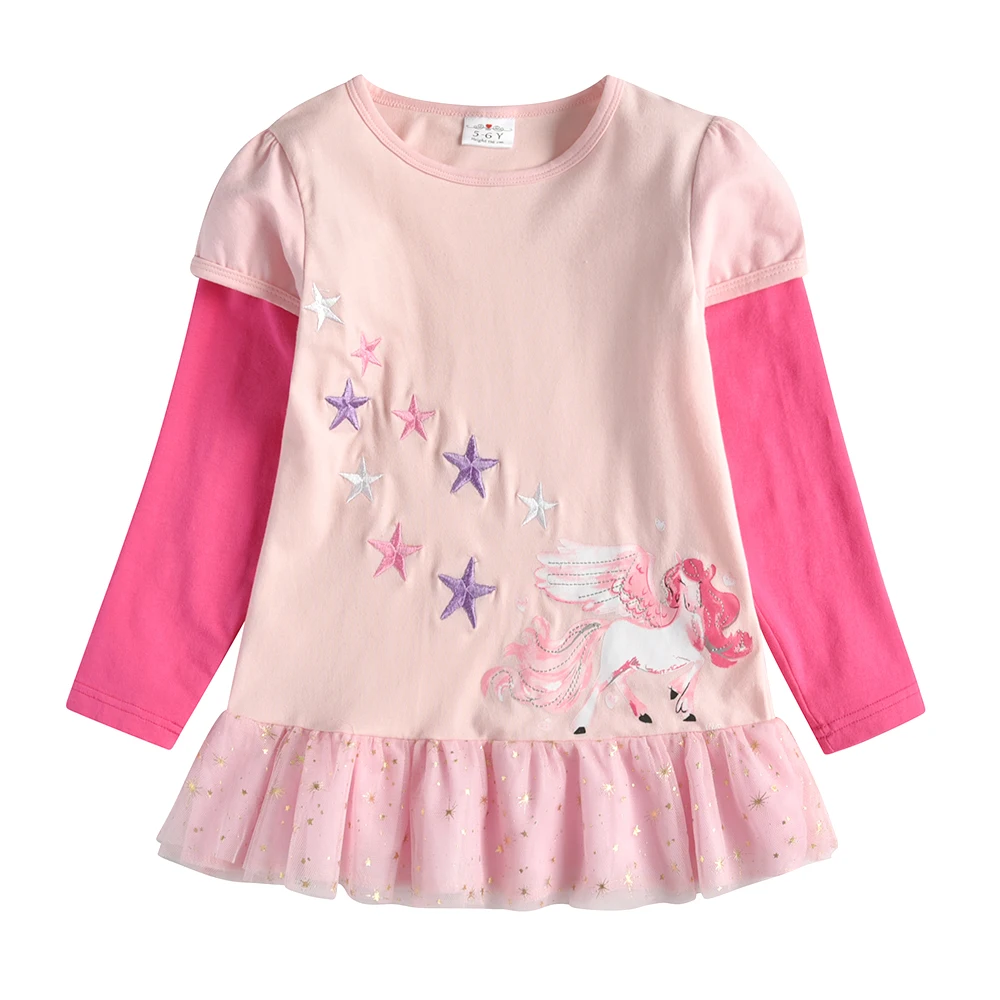 VIKITA/футболки с длинными рукавами для девочек Roupa Infantil Детская одежда принцессы