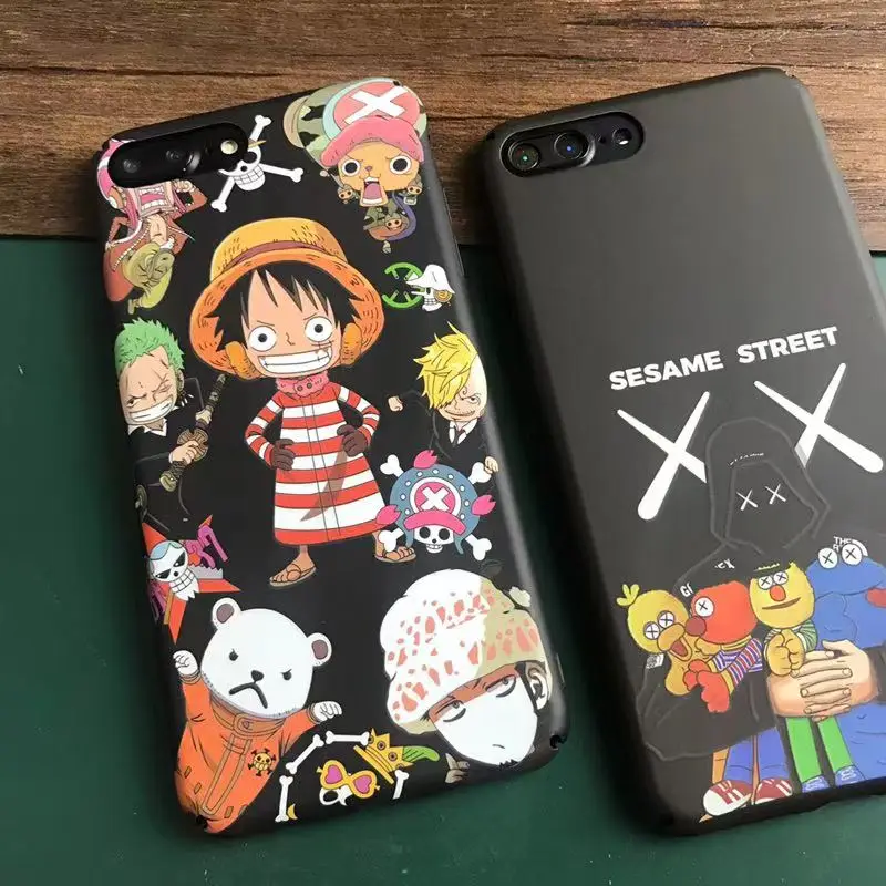 Милый мультфильм Луффи Улица Сезам Элмо печенья чехол жесткий пластиковый Funda Coque